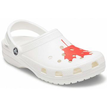 Crocs Classic Canadian Flag Women's Clogs White | Australia 0101VRWD